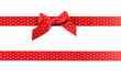 noeud rouge a pois blanc en satin