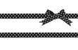 noeud ruban gros-grain a pois noir et blanc