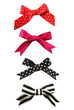 noeuds rouge rose noir et blanc a pois et a rayures