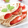 frischer Erdbeercrepe