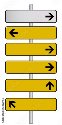 Illustration: Verkehrsschilder_Richtung_Pfeile_Hinweisschilder Verkehrsschilder_Richtung_Pfeile_Hinweisschilder