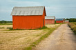 old weathered barns