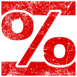 Rubber Stamp "%" Red