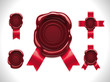 Vector wax seal with ribbons