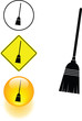 broom symbol sign and button broom symbol sign and button