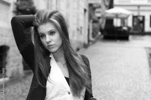 Photo: Young woman in the city Young woman in the city