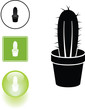 cactus in a pot symbol sign and button cactus in a pot symbol sign and button