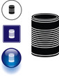 closed can container symbol sign and button closed can container symbol sign and button
