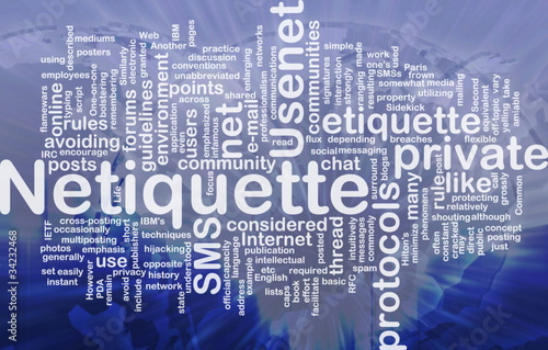 Illustration: Netiquette background concept Netiquette background concept