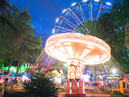 Photo: Bright ride in park of entertainments in Sochi city. Bright ride in park of entertainments in Sochi city.