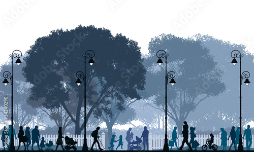 Vector: Walking Crowd Walking Crowd