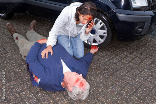 Photo: Phone call for an ambulance Phone call for an ambulance