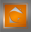 logo immobilier design orange