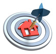 Dart on house target. Dart on house target.