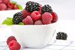 Raspberries and blackberries