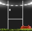 Rygby ball kicked to the posts
