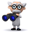 3d Mad Scientist and binoculars