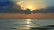 Timelapse Sunset on the sea with cloud wings