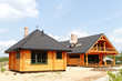 Photo: New wooden buildings. New wooden buildings.