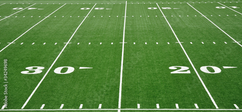 Photo: Twenty and Thirty Yard Line on American Football Field Twenty and Thirty Yard Line on American Football Field