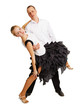 Dancing couple isolated on white