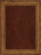 Cuir marron orné d’un cadre décoratif doré