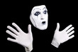 Mime face and hands