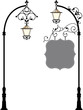 Vector: Wrought Iron Signage with Lamp Wrought Iron Signage with Lamp