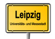 Ortsschild Leipzig