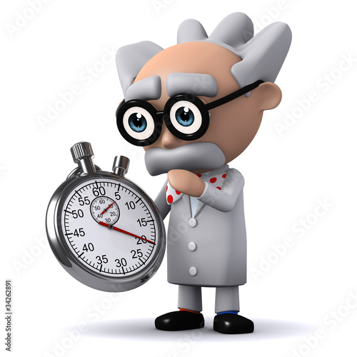 Illustration: 3d Mad Scientist times another brilliant experiment 3d Mad Scientist times another brilliant experiment