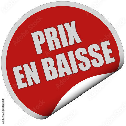 Illustration: Sticker rot rund curl unten PRIX EN BAISSE Sticker rot rund curl unten PRIX EN BAISSE