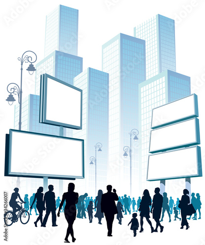 Vector: Walking Crowd Walking Crowd
