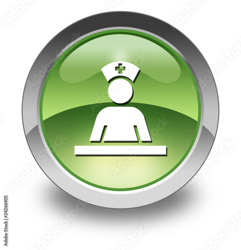 Illustration: Green Glossy Pictogram "Care Staff Area" Green Glossy Pictogram "Care Staff Area"