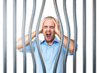 stressed prisoner and bended metal bar