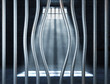 prison 3d and bended metal bar