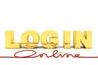 Schriftzug LOGIN gold