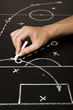 Foto: Hand drawing a soccer game strategy Hand drawing a soccer game strategy