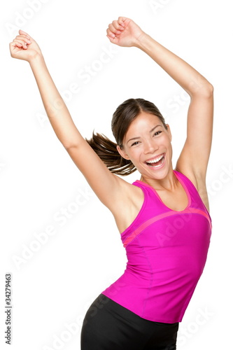 Foto: happy fitness woman dancing happy fitness woman dancing