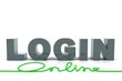 Schriftzug LOGIN blaugrau