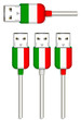 set of Italy usb isolated on white background