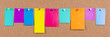 collection of note papers on corkboard