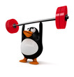 Illustration: Pinguin beim Gewichtheben Pinguin beim Gewichtheben