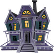 Halloween witch magic house isolated in white