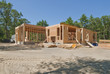 New home under construction with only the lower level built