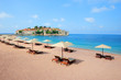 Beach near Sveti Stefan island in Montenegro