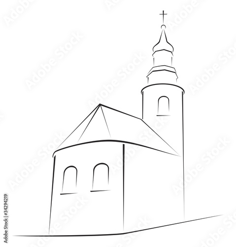 Vektor: Structure of church on simple sketch Structure of church on simple sketch