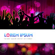 Colorful party people silhouettes
