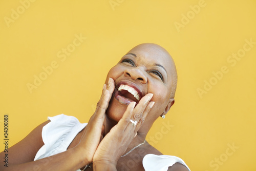 Photo: mature african woman smiling for joy mature african woman smiling for joy
