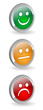 TRAFFIC LIGHTS Buttons (green orange red satisfaction survey)