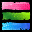 Set grunge colour hand banners. Brush abstract backgrounds